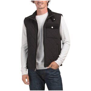 ANDREW MARC Barnet Quilted Vest With Corduroy Contrast